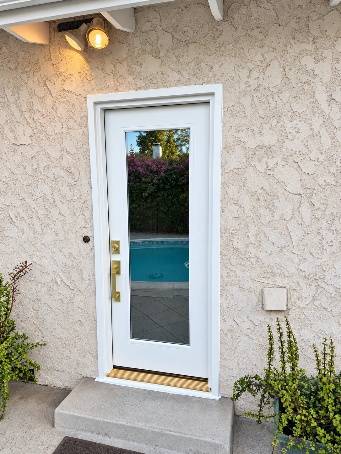 Feather River Entry Door Fiberglass With Brass Hardware